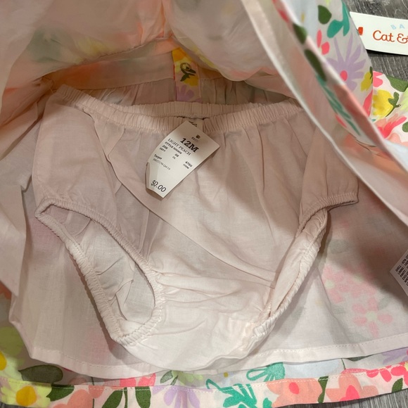 New Target Cat & Jack Floral Dress Neon 12 month J16 - Picture 3 of 4